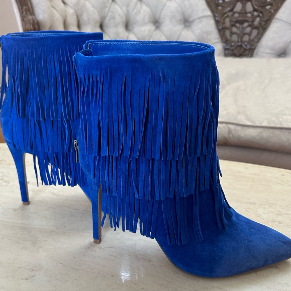 Steve Madden fringe booties